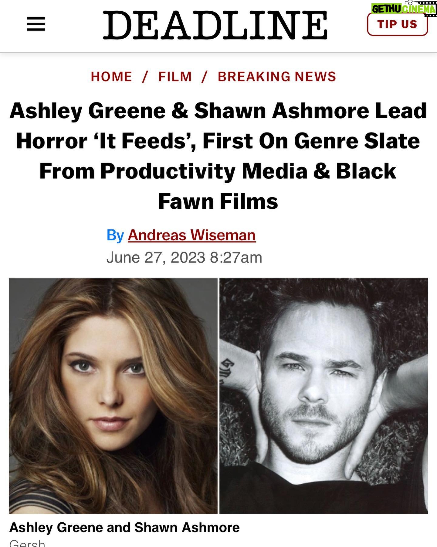 Shawn Ashmore - 4.6K Likes - “IT FEEDS” Can finally talk about this very fun project:) It was great to be back on set with the always amazing @ashleygreene @chad_archibald @blackfawnfilms @productivymedia