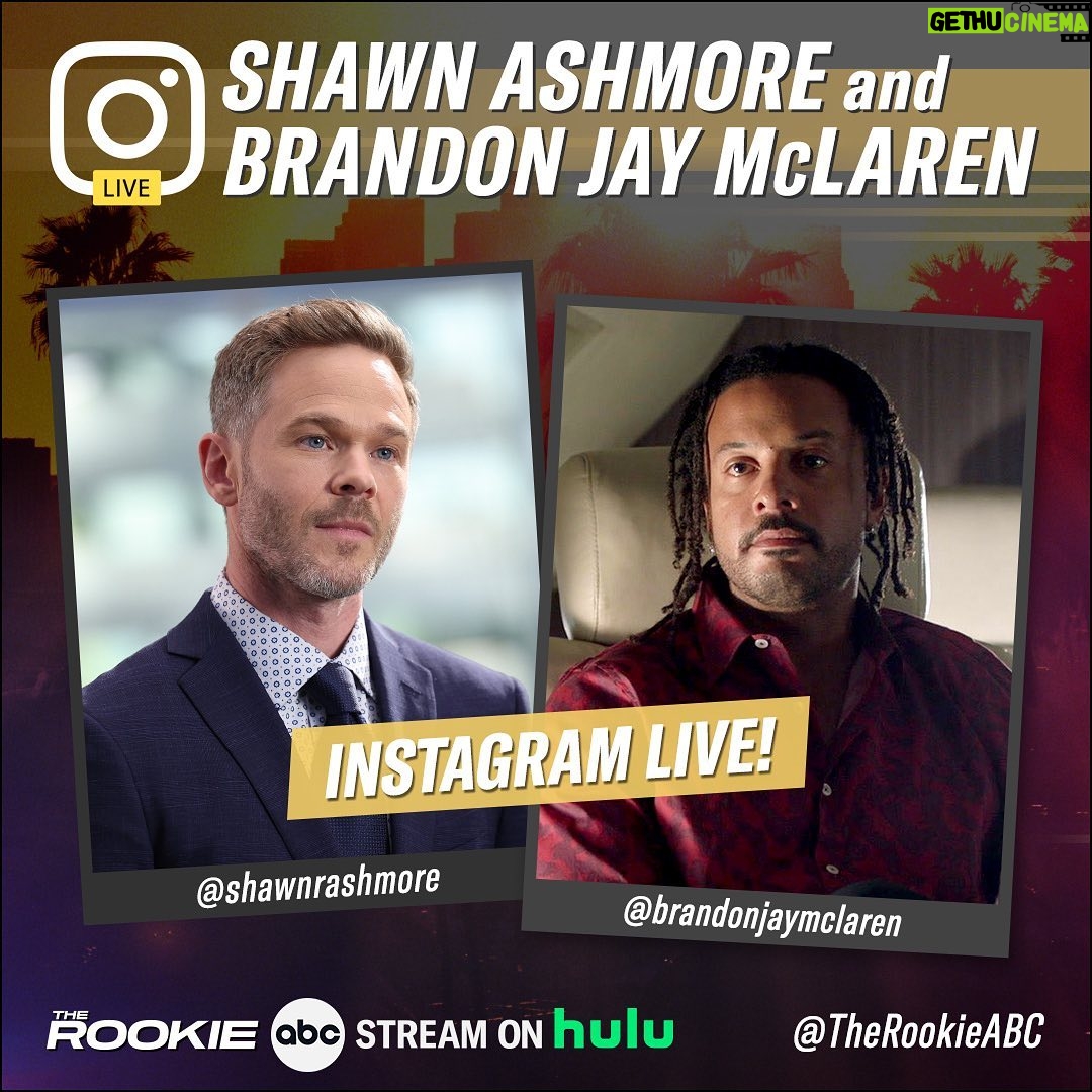 Shawn Ashmore - 3.1K Likes - Get ready for #TheRookie's exciting new episode by joining myself and @brandonjaymclaren for an Instagram Live! The fun starts Tuesday at 4pm ET / 1pm PT on @therookie, so mark your calendars now!