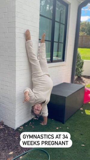 Shawn Johnson Instagram - center of gravity is def way different @andrewdeast #parenting #pregnant #gymnastics