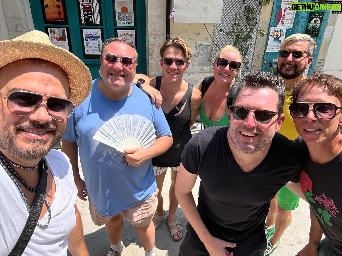 Sherry Vine - 185 Likes - Never thought I’d step foot on Cyprus! But we had a nice lunch and a walk around. The men are stunning - I mean, the cultural sites are stunning. Pictured with Rudy, @trevor_ashley @kerryellis79 Rob Houchen, Ken and @gregkiep @atlantisevents