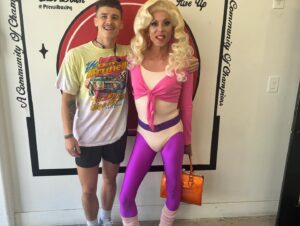 Sherry Vine Instagram - I had so much fun today at @prevailboxing for their Pride celebration class! I work out here and everyone is so cool and inviting so I immediately said yes when they asked me to make an appearance in drag. I was giving Jane Fonda “don’t forget to breath” motivation lol.