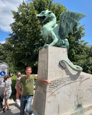 Sherry Vine Instagram - It’s a beautiful day in Ljubljana so walking around the old town. I didn’t know that dragons are the symbol here so I feel very at home! Dragon Bridge and St. Nicholas Cathedral here.