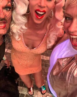 Sherry Vine Instagram - Last photo and video dump from @boylesquedragfestival in Berlin at the beautiful @wintergartenberlin . The show was sold out and so fun! Thanks @gregkiep for the video. Photo with @gloriaviagra and Jutta (I asked her NOT to get my feet! Lol)