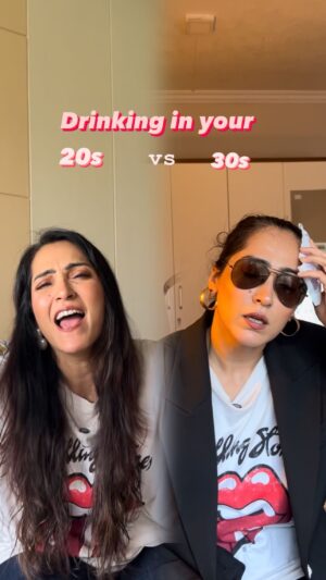 Shibani Bedi Instagram - 3 peg pee kay, do din ka hangover kaise hota hai bhai??? 
.
.
.
#reels #reelsinstagram #twenties #thirties #explorepage #explore #shibanibedi