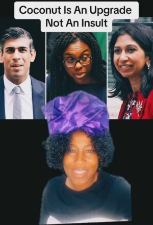 Shola Mos-Shogbamimu Instagram - Coconut is an upgrade not an insult! #TheyNotLikeUs Listen up people, the Met Police is arresting & prosecuting Black & Brown British for hate crime who call other Black & Brown British 'Coconut' 'Coon' "Uncle Tom' etc etc. Yep it's totally ridiculous. 

FYI Coconut is neither racist nor hate crime. These terms are steeped in Black/Brown ppl addressing systemic harm of White Supremacy upheld in any form by other Black/Brown ppl. Don’t conflate difference of opinion with actual systemic harm of racial gatekeeping.