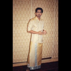 Siddharth Instagram - Wedding season!
Working on my Guest Fashion game 😜

Styling  @amritha.ram
Veshti  @zob.ha
📸  @kannasrihari
MUH  @thesamanthajagan