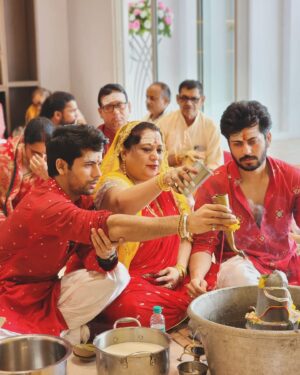 Siddharth Nigam Instagram - We performed the Griha Pravesh, Kalash Puja, and Rudra Abhishek in our new home in Mumbai—the city of dreams, where our dreams have finally come true. This isn’t just a house; it’s the culmination of years of hard work and dedication. My brother and I have always wanted to give our mom the home she deserves, and seeing her walk into her own space, surrounded by love and blessings, was a moment we’ll treasure forever. This home represents our journey, our struggles, and our triumphs, and I couldn’t be more grateful to share it with the people who mean the most to me. Here’s to new beginnings and endless memories in the city where our dreams became reality. 🙏🏽❤️ #GrihaPravesh #KalashPuja #RudraAbhishek #MumbaiDreams #FamilyBond”