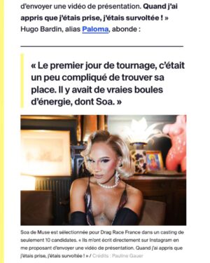 Soa De Muse Instagram - Merci StreetPress @streetpress 
Pauline Gauer @paulinegauer 
Bénédicte Gilles @benlecookie
Article à lire sur StreetPress.com

Fière d’avoir réalisé cet interview chez moi à @labouche_cabaret aux côtés de ma famille @mascaremascare @grand.soir @bilibellegarde_bililarme avec aussi l'intervention de @paloma_hugobardin et virginie despentes 
✨

Merci à mon équipe behind the scenes ,bisous @m3duza  pour cette wig ...et un merci spécial à @paullevrez ❤️✨

BOOYAH