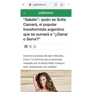 Sofía Camará Instagram - Gracias por compartir mi presente  @publimetrochile , lo mejor esta por venir SABÉLO 💋💄
.
www.publimetro.cl :  https://www.publimetro.cl/entretenimiento/2024/05/08/b-quien-es-sofia-camara-el-popular-transformista-argentino-que-se-sumara-a-ganar-o-servir/?outputType=amp 
.
PH: @rick_sharp_rg 
.
#GanarOservir #SabéloLovers #Tv #SabéloMania #celebrity #TeamSabélo #reality