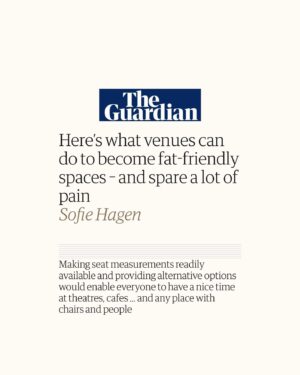 Sofie Hagen Instagram - LINK IN HIGHLIGHTS ⬆️

I would love to hear from you, if you’ve had any success in asking your local venues for better Fat Accessibility.

Thank you to @standcomedyclub, @phoenixartsclub and @monkey.barrel.comedy (all mentioned in the article) but also ALL the venues on my latest tour AND @sohotheatre and @billmurraypub. And @thepleasance. (I also know that @assemblyfest and @underbellyedinburgh are working on it!)

The dream is for @dmtwestend and @lwtheatres would help out with London’s biggest theatres. 

I will put the link in my highlights so it’s always there. You can always grab it and send it to your venue of choice.