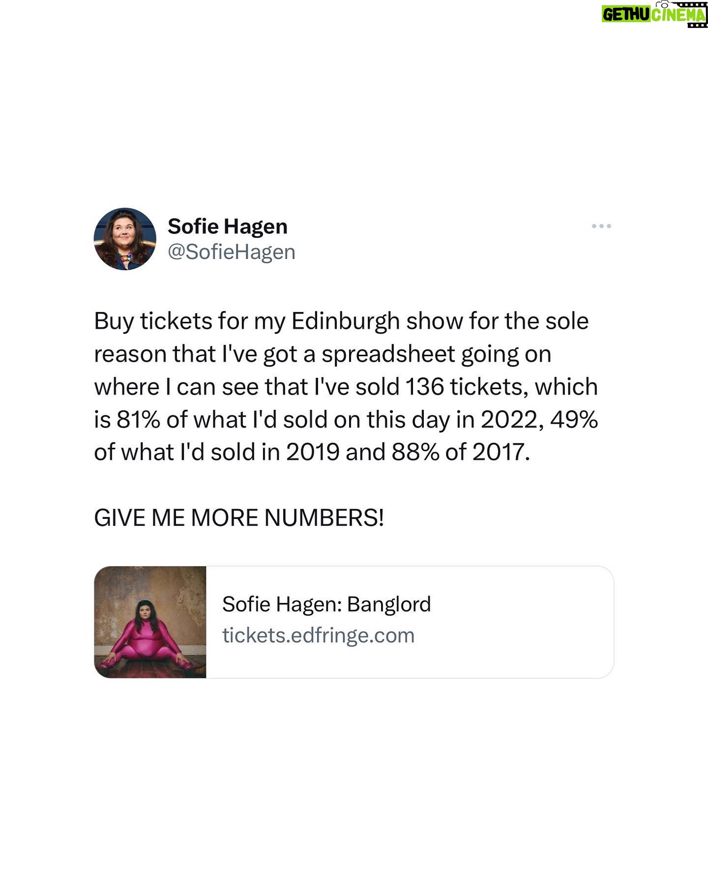 Sofie Hagen - 8.9K Likes - QUESTIONS & THOUGHTS of the week, folks. We’re talking Queer Ultimatum, voice notes, food recommendations and Edinburgh Fringe…