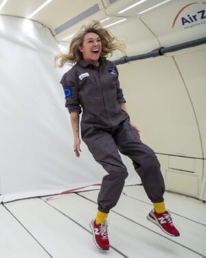 Sophie Morgan Instagram - I remember being so moved by the image of the man beside his chair in the water (@tsapatakis_a 👉🏻) the first time I saw it; it brought me to tears. 

When I knew I would be experiencing weightlessness at zero gravity, I asked if I could recreate it. And here it is—my fantasy, a reality. 

In weightlessness, I was free from the constraints of my disability, as though I were in water, but zero gravity feels better than water. It feels strangely more natural, somehow. 

After two decades of being paralysed, my mind couldn’t take it all in, and yet, it felt familiar to be “upright” like I was in my memories, in my dreams…in one of my drawings. 

When I returned from zero-g, I found this line drawing I had made not long after my injury, and its sentiment shook me. 

I think these images prove that “Disability” is a construct, an ever-evolving paradigm, one that we all have the power and the responsibility to change. 

It also feels important that me and my wheelchair are in a space that currently belongs to those pushing the limits of human potential, touching and testing the future of travel. 

I’ll never forget this feeling. In truth, I have been dreaming of experiencing it again ever since. 

##ZeroGravity #Weightlessness #TheFutureOfTravel #TakeUpSpace #Disability #Paraplegic #Disabled #FightToFly #HelloSunshine #Channel4 #GlassCeilings #BeyondBarriers #Changing #Perceptions #Space #Weightlessness