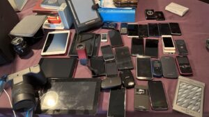 Stephen Fry Instagram - Been meaning to clear out that drawer for years… dear me. And that is just a fraction of the old tech that I’ve hoarded. Each seemed so cutting edge and futuristic at the time…
