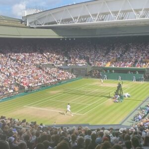 Stephen Merchant Instagram - Great day at Wimbledon men’s final - and big thanks to Carlos Alcaraz for wrapping things up in time for the Euro final. Come on England