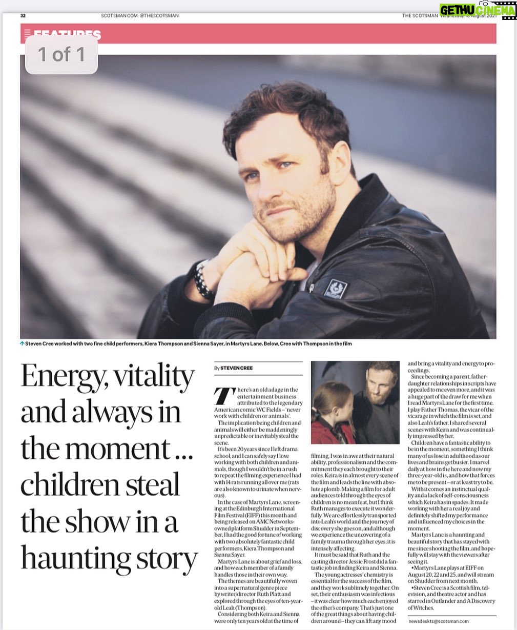 Steven Cree - 3.6K Likes - Article I wrote for @the.scotsman ahead of Martyrs Lane release next week. The classic Hands resting on face posed photo is a throwback from 2014.
Link here if you want to copy & paste: https://www.scotsman.com/arts-and-culture/edinburgh-festivals/outlander-actor-steven-cree-on-the-childhood-stars-stealing-the-show-in-edinburgh-international-film-festival-premiere-3349625
@martyrslane @ruthario_p @kiera.m.thompson #siennasayer @shudder @levelkfilm @christinemald