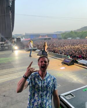 Steven Cree Instagram - Megadeth. Rock Festival. Barcelona. Could I look any less cool? Probably not. @megadeth