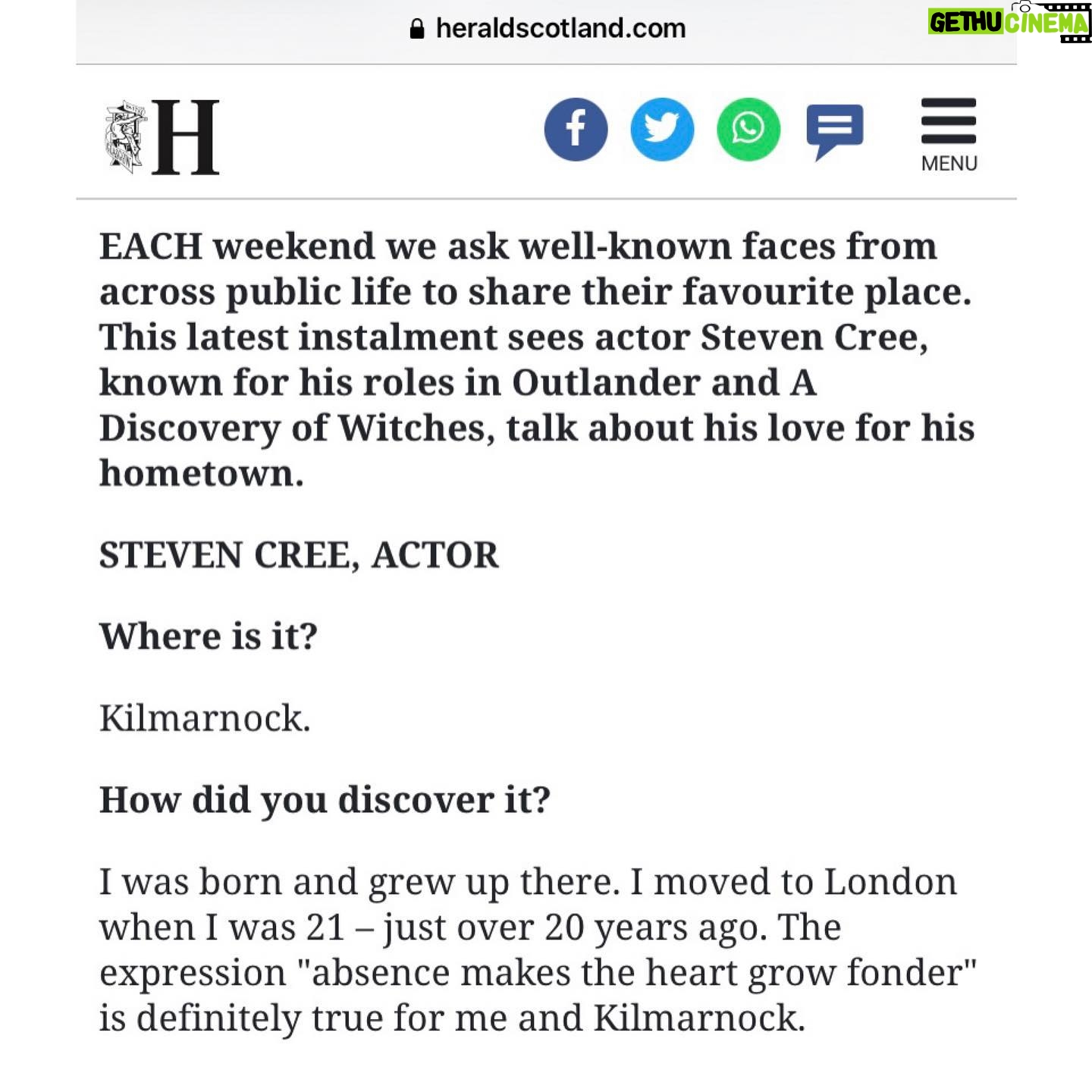 Steven Cree - 3.4K Likes - My favourite place in Scotland, Kilmarnock. Thanks @susanswarbrickdimmock and @theheraldscotland for letting me talk about my love for my hometown. #KTID
