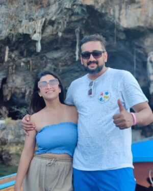 Swetha Changappa Instagram - Happy Birthday to My husband 
@kiranappachu 🧿❤️ 🧿
An amazing kind hearted soul❤️🧿
 wishing you more n more happiness , prosperity and a great health ❤️🧿 
 loads of love ❤️🧿