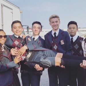 T.J. McGibbon Instagram - I have so much bts content over the years but these two photos are by far my favourite.  Forever family 🤍☂️

#umbrellaacademy #netflix #netflixca