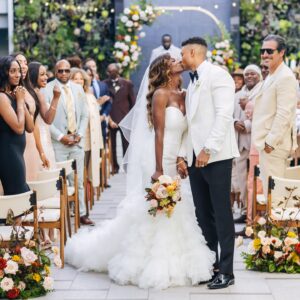 Taja V. Simpson Instagram - It was an absolute magical night!!! I’m still on a HIGH guys!!!! I have so much to say, but for now……I LOVED OUR WEDDING!! So grateful for my HUSBAND!! He is absolutely everything I’ve desired in a mate. Thank you babe!! Here’s to our couple of forever’s!!! 

Thank you @bossipofficial @itslaurynbass @mediagirlsnetwork @mediagirlsmarketingpr 

Everyone who attended: THANK YOU for sharing in our special day!! Post all you want now! Lol love you guys !

Bride @tajavsimpson 
Groom #RyanEaster
MUA @marquiswardbeauty 
Hair Styling @joyboylace 
Hair unit @modernbeauty_co 
Groom Hair @itsuniversall 
Assistant @shamyajamerica 
Venue @shadehotelmb 
Flowers @flowersbyladybuggs 
Cake @torrancebakery 
Dress @martinalianabridal c/o @bridalelegancestudio 
Shoes @betseyjohnson 
Photographer @jorgemezaphotos 
Videographer @foreverfr3sh
DJ @djrtistic