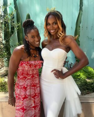 Taja V. Simpson Instagram - Still so full from the #bridalshower! My girls really showed me a great time. They made bringing the big day in a tad bit better 🩷

#tajavsimpson #bride #bridalshower #wife #wifey #blacklove