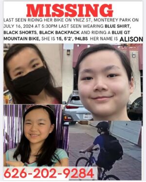Tamlyn Tomita Instagram - Friends of this friend are calling out for help and assistance in finding 15 year-old ALISON JILLIAN CHAO who has been missing since Tuesday 7/16/24 night in Monterey Park, CA.