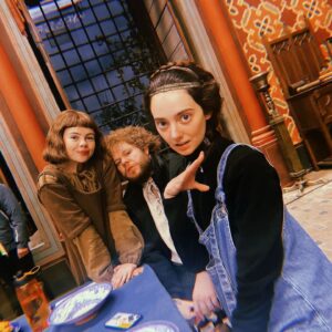 Tanya Reynolds Instagram - More #TheDecameron BTS joy joy joy.
🐀 🐀 🐀 🐀 
(In answer to your inevitable wtf is going on in the last video, question; i broke my ankle is the short answer).
Watch our weird and wonderful show on @netflix now. Yeah literally right now, go on.