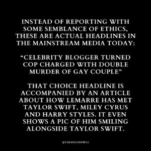 Tarang Chawla Instagram - MEDIA, IT'S TIME FOR THE ERA WHERE YOU REPORT RESPONSIBLY. WE HAVE HAD ENOUGH OF YOUR BULLSHIT. REST IN PEACE AND POWER, JESSE BAIRD AND LUKE DAVIES. 

#LGBTQ #JESSEBAIRD #LUKEDAVIES
