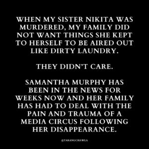 Tarang Chawla Instagram - UPDATE: SUPPRESSION ORDER LIFTED. THE ALLEGED MURDERER CAN BE NAMED. HE IS PATRICK STEPHENSON.

RIP SAMANTHA MURPHY.