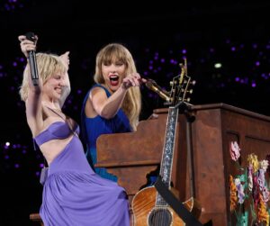 Taylor Swift Instagram - Wembley Stadium round one was so surreal. Looking out into crowds of 90,000 fans each night and hearing that VOLUME… Those were some of the loudest crowds I’ve ever heard. Acoustic sections went OFF. I got to sing ‘Castles Crumbling’ with @yelyahwilliams for the first time - hadn’t performed with her since 2011 and man my heart was just so full of love for her and our friendship. Then the impossibly gifted and wonderful @gracieabrams came and surprised the crowd with the first performance of our song ‘us.’ And I’m still cracking up/swooning over @killatrav’s Eras Tour debut 🥰 Never going to forget these shows. Can’t wait to do it 5 more times in August. Up next: Dublin!! 🇮🇪 

📷: @kevinmazur / @garethcattermole / @hogieaaa__ / @gettyimages