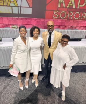 Tembi Locke Instagram - July was EVERYTHING, including becoming an honorary member of @akasorority1908 . Throwing it back to that unforgettable moment, stepping into a legacy of excellence and sisterhood and service. 💕💚💕💚