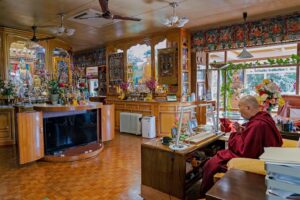 Tenzin Gyatso Instagram - HHDL engaged in his morning meditation practice at his residence in Dharamsala, HP, India. Photo by Tenzin Jamphel #dalailama