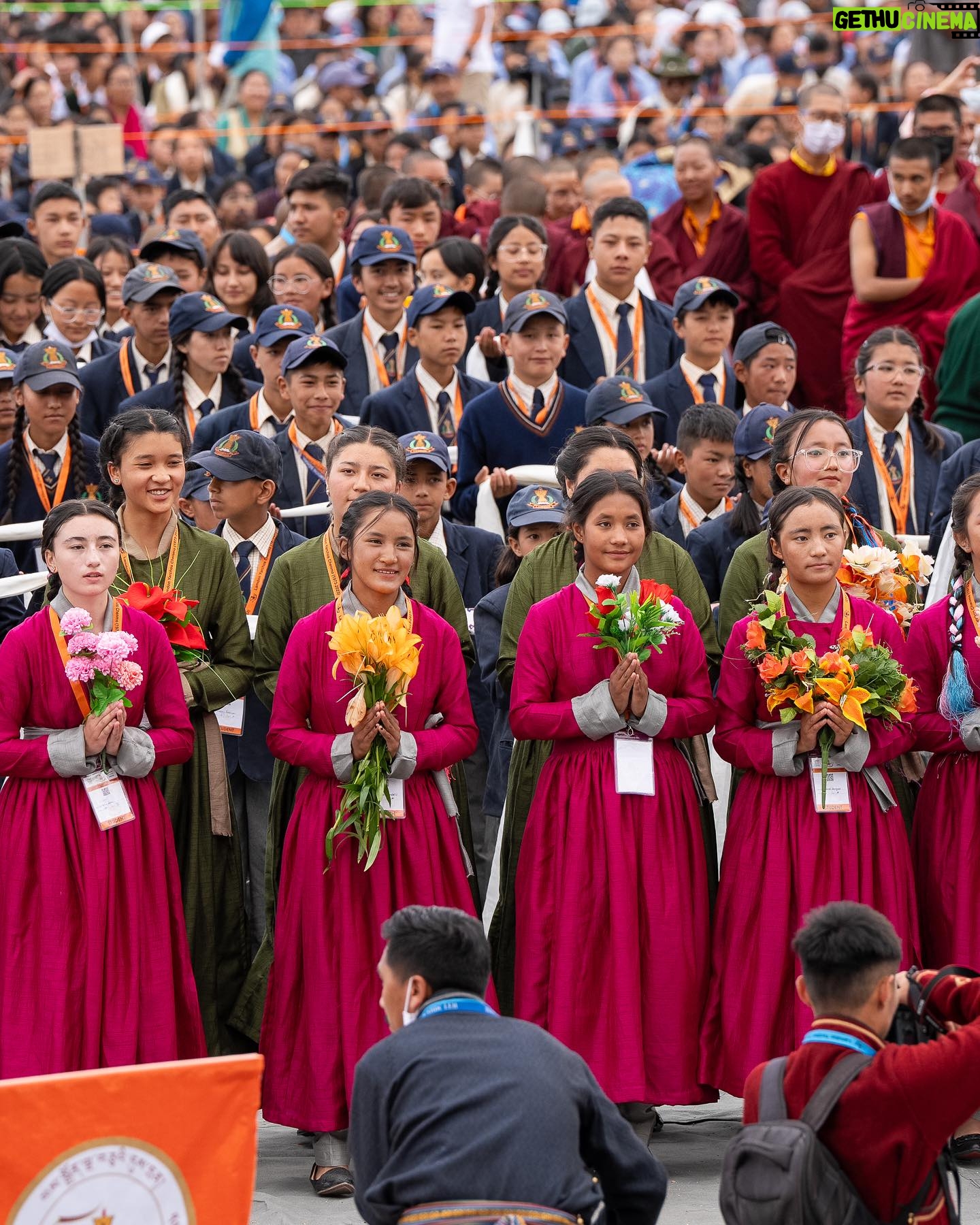 Tenzin Gyatso - 73.4K Likes - Golden Jubilee cum Lamdon Yarchos Chenmo at the Lamdon Model Senior Secondary School in Leh, Ladakh, India on August 7, 2023. Photos by Tenzin Choejor/OHHDL #dalailama #lamdonschool #leh #ladakh #goldenjubilee