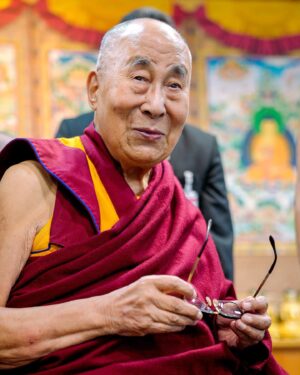 Tenzin Gyatso Instagram - HHDL takes off his glasses to show members of the audience how his good health is reflected in his face during a meeting with young professionals at his residence in Dharamsala, HP, India on October 10, 2022.  Photo by Tenzin Choejor #dalailama