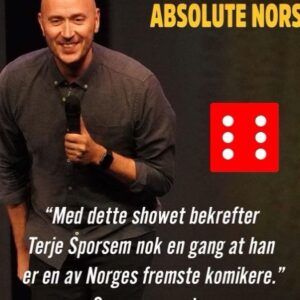 Terje Sporsem Instagram - Da var det over. Siste show av Absolute Norsk er spilt og nye prosjekter i gang. Tusen takk til alle som har kommet og sett showet. For en merkelig tid å være på turné påz Fra restriksjoner, 50 stykker i store saler i perioder og avlysninger på kort varsel til smekkfulle hus, mange ekstraforestillinger og gode tilbakemeldinger fra både presse og publikum. Tusen takk til verdens beste lys, AV og mat og drink-ansvarlig Martinus for herlig levering både på jobb og i restauranter landet rundt. Hanne, Magnus og alle på Feelgood&iStage for god oppfølging på alle fronter. Super-vikarer Olai og Jonas, med-forfattere André jerman og Vidar Hodnekvam og ikke minst den fantastiske Arvid Ones som med stø regihånd har pushet meg og formet dette showet til å bli noe jeg er veldig, veldig stolt av. Har du ikke sett det så ligger det på NRK nett-tv noen år til. Nå stikker jeg på tur!