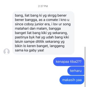 Teuku Rizky Muhammad Instagram - di Minggu sore sehabis kerja, gua dan gaby abis menangis terharu melihat DM salah satu yang udah ikutin gua dari lama. Makasih udah support, gua dan gaby speechless cuma bisa bilang makasih. Panggil aku kiki konten kreator sekarang 😎