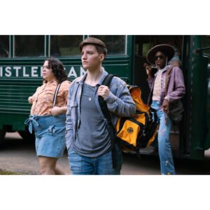 Theo Germaine Instagram - Our new movie They-slash-Them from the one and only @Blumhouse is streaming August 5 on @PeacockTV 

Kevin Bacon plays Owen Whistler in this slasher horror film set at an LGBTQIA  conversion camp. Several queer and trans campers join Whistler for a week of programming intended to “help them find a new sense of freedom”. As the camp’s methods become increasingly more psychologically unsettling, the campers must work together to protect themselves. When a mysterious killer starts claiming victims, things get even more dangerous.

Theo Germaine (they/them) plays Jordan, a transgender and non-binary camper from a religious background who has made a deal with their parents to legally emancipate if attending Whistler doesn’t “work.”

Quei Tann (she/her) plays Alexandria, a transgender woman whose parents have threatened to kick her out of the house if she didn’t attend the camp.

Austin Crute (he/him) plays Toby, a gay camper who negotiated with his parents for a trip to New York in exchange for a week at Whistler Camp.

Monique Kim (she/her) plays Veronica, a bisexual camper who wants to stop fighting who she really is. 

Anna Lore (she/her) plays Kim, a closeted lesbian camper who puts on a perfectly crafted front for her family and friends, assuming that when she fits in, she’ll finally be loved. 

Cooper Koch (he/him) plays Stu, a jock with aspirations of a swim scholarship and joining his father’s fraternity - things he doesn’t feel he can achieve if he’s open about being gay. 

Darwin del Fabro (he/him) plays Gabriel, a sensitive gay camper tired of the persistent name-calling and bullying he’s endured his entire life. 

They/Them marks three-time Oscar-nominated screenwriter John Logan's (Skyfall, Gladiator, The Aviator) directorial debut. “I wanted to make a movie that celebrates queerness, with characters that I never saw when I was growing up. When people walk away from the movie, I hope they're going to remember the incredible love that these kids have for each other and how that love needs to be protected and celebrated.”

Photos by: @filmstring