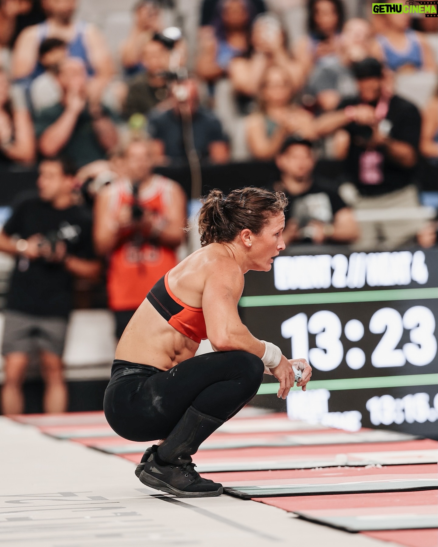 Tia-Clair Toomey - 38.4K Likes - Friday, 1:49pm: The top heat of women compete in a solemn Dickies Arena, the music nearly muted as a sign of respect. @TiaClair1’s 🇦🇺 stoic reaction to her Event 2 win emphasizes the point: This is not a party. It’s a memorial.
Asked why she chose to continue competing in the wake of yesterday’s tragedy, Tia tells @MikegArsenault: “I thought about what I would want if I was in that situation. And I would want people to compete.” When the crowd rumbles its approval, Tia gazes up at them, gratitude and despair etched on her face. To the athletes competing today, the support of the crowd means everything. For Rookie @GracieWaltonn_ 🇦🇺, it feels like permission to go hard, to enjoy the sport she loves so much.
“I hope that everyone out there knows that we really appreciate the cheering,“ Tia says. “That’s what we really need. CrossFit is built on community.”
✍🏽: @christinedca
📷: @emomphoto