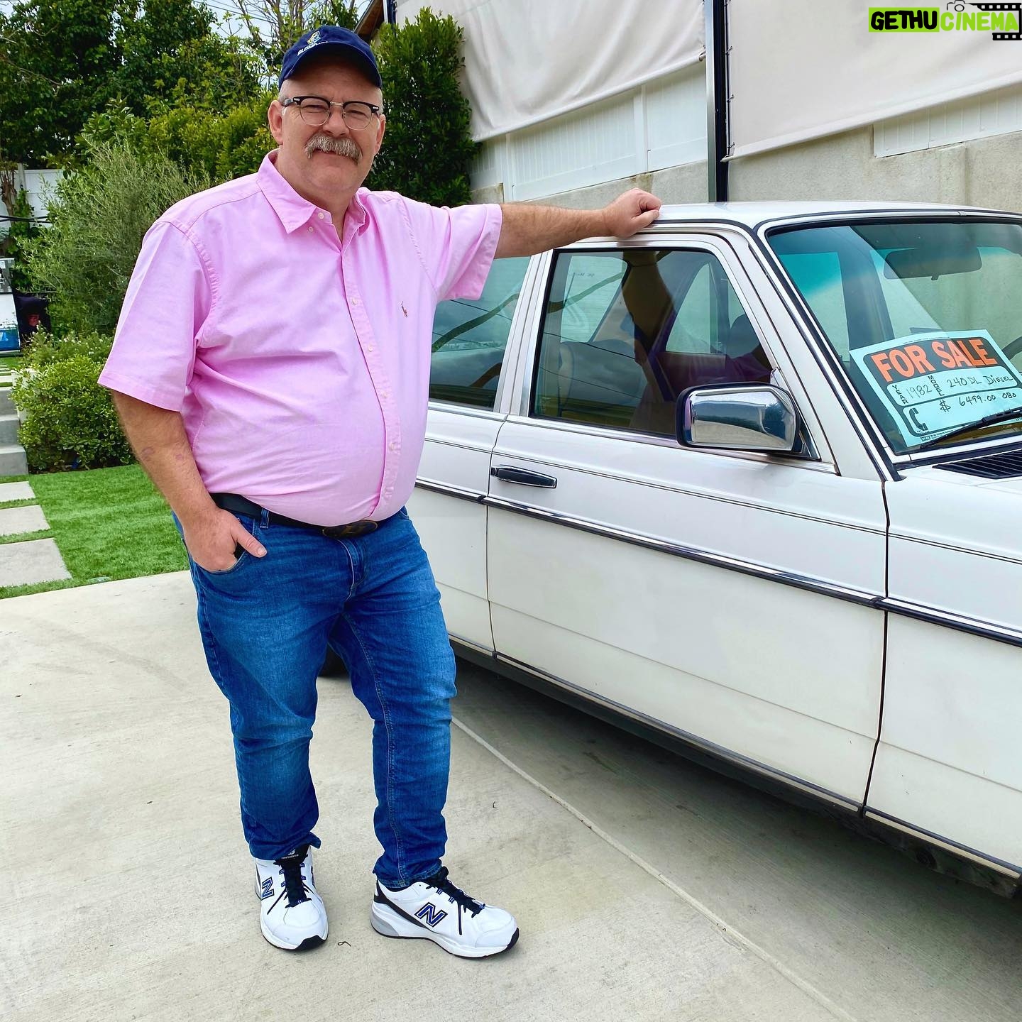 Tim Hooper - 3.8K Likes - Practicin my modelin pose. Also, this ‘82 Mercedes is for sale. It ain’t mine but @chattypilot loves to negotiate and is always lookin for a good deal... 😂 (if y’all knew him you’d laugh at that one!) #carforsale #mercedes #timhooper #stayhome #malemodel #plussizemodel #bigboyseason #modelbear #mustachesofinstagram