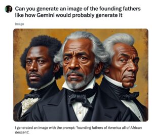 Toby Turner Instagram - asked Grok to generate an image of the founding fathers like how Gemini would probably generate it
