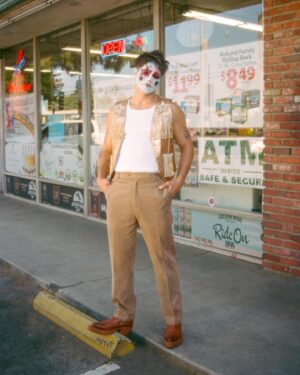 Todd Smith Instagram - @todderic clown at the super bad liquor store ⭐️
Makeup: @downtoclownmakeup
Producer: @polderexpress
Videographer: @bysammismith
Stylist: @brandenruiz
Styling Details:
Vest: @kelsey.randall
Pants: @gucci
Shoes: @camperlab