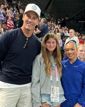 Tom Brady Instagram - I didn’t quite know what to expect going into @Paris2024, but our three days truly went above and beyond what i could ever have imagined. We saw athletes from many sports and many countries, but it was especially meaningful to be able to come to this incredible city with my daughter and watch the most powerful women I’ve ever seen, fight for gold, silver and bronze. For the first time in Olympic history there was a 50:50 split of female and male athletes, a stat I was proud to tell Vivi as she watched these heroes compete. 

Sports are truly unique all over the world with how they bring so many people together, and bring out the best in all of us, both competitors and fans. I certainly seemed to be living and dying with each of the performances, with a great appreciation for the hard work, commitment, and dedication It takes to compete at this level.

I’ve said it a few times lately, but we should all aspire to do HARD things. Whether it’s in sports or in life, push yourself beyond your comfort zone to see what you can really accomplish. Just like these athletes all across the world have done! Congratulations to the champions, the competitors, and the entire city of Paris on a once in a lifetime event With countless memories and enduring relationships