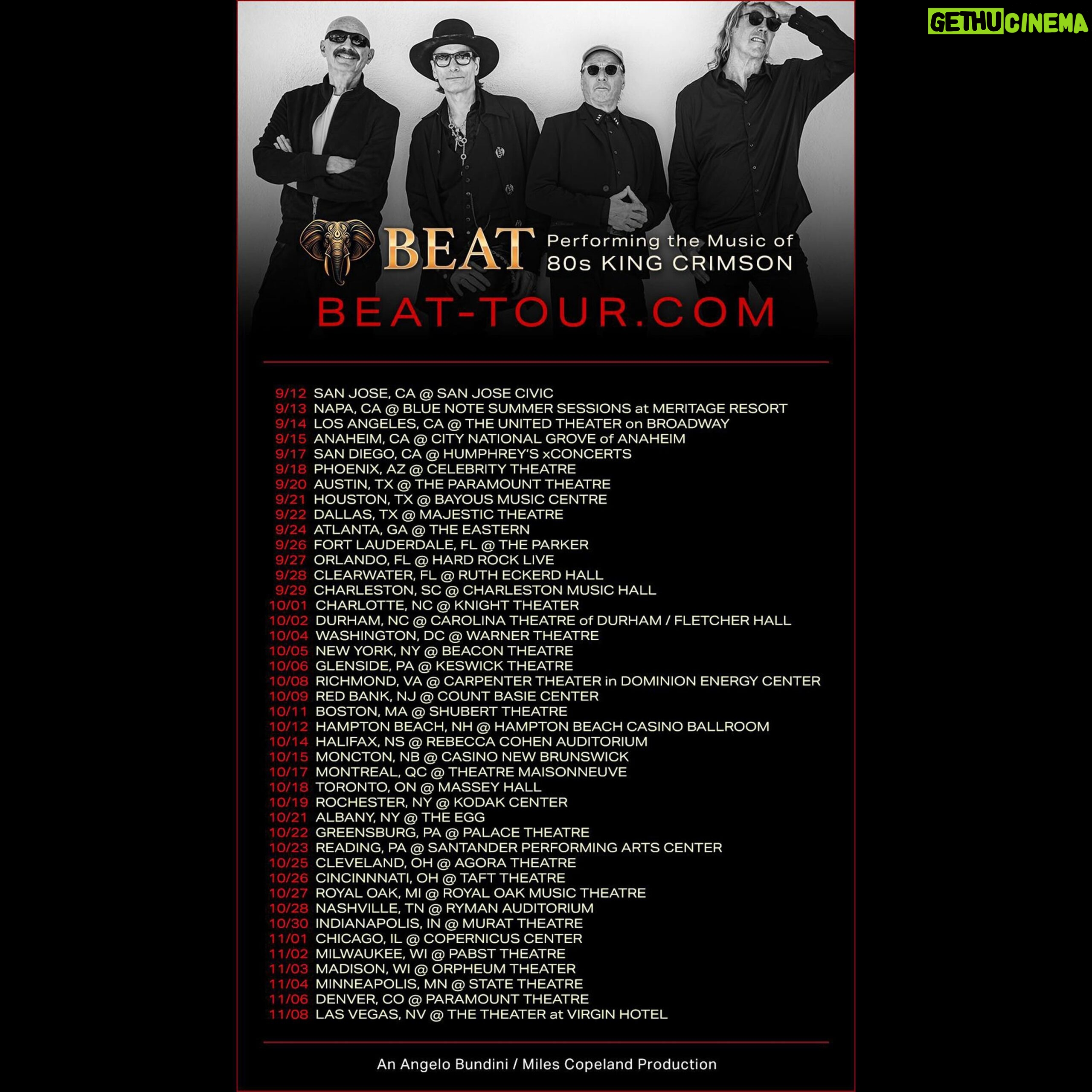 Tony Levin - 6.4K Likes - BEAT - Belew/Vai/Levin/Carey play 80s King Crimson!
Artist Pre Sale: Tuesday April 2 @ 12pm EST
Password: BEATTOUR
https://BEAT-tour.com
#adrianbelew #stevevai #tonylevin #dannycarey #kingcrimson #tool