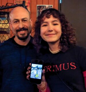 Tony Levin Instagram - At one of our L.A. StickMen shows this young lady showed me what her Haloween costume had been. A bald bass player... hmm!