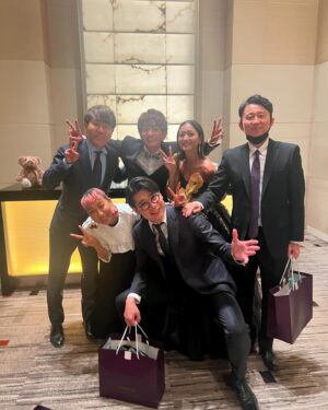 Toshifumi Fujimoto Instagram - 士門くんみちょぱ結婚おめでとう㊗️
ええ結婚式やったなぁ

人生初の乾杯の挨拶やらせてもらってめっちゃ緊張したー

お二人さんいつまでもお幸せに！

テルマもおめでと！