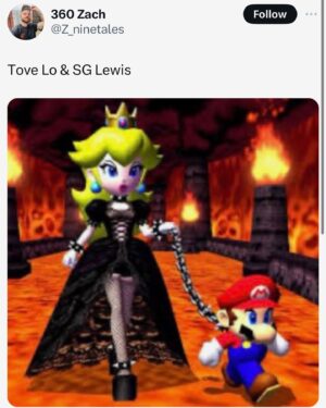 Tove Lo Instagram - Mario and Peach on the way to the studio to make bangers 🌪️