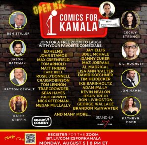 Trae Crowder Instagram - I go up soon! This event is live now at comicsforkamala.com