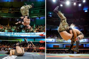 Travis Gordon Instagram - Tras un extraordinario enfrentamiento en mano a mano en la Arena Coliseo, @theflipgordon logró imponerse ante @barbaro_cavernario en un ambiente hostil para el norteamericano en El Embudo de Perú 77. Al final, el público se le entregó al técnico y al integrante de Los Bárbaros premiando su épico duelo con una impresionante ovación. 
📸 @elfotografodelasluchas 

#CMLL #LuchaLibre #LuchaLibreMexicana #Luchador #Wrestling #MexicanWrestling #follow #ArenaColiseo #FlipGordon #BarbaroCavernario
