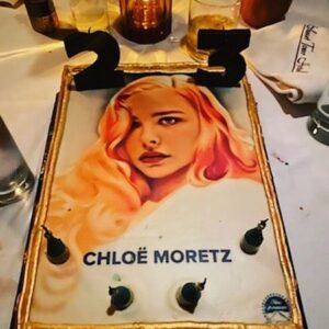 Trevor Duke-Moretz Instagram - It’s a latergram, but I wanted to show how beautiful this cake art was that I commissioned for @chloegmoretz 23rd birthday. It’s a composition of her face on 1930’s siren Veronica Lake- the image was made by fan Yes, his personal account @isaacoliveravalle Thank you so much!