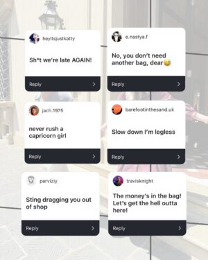 Trudie Styler Instagram - Thank you so much for these awesome captions/responses - they kept me cracked up all day. Here’s some of your highlights.
Hope you’re having a great summer! xt
